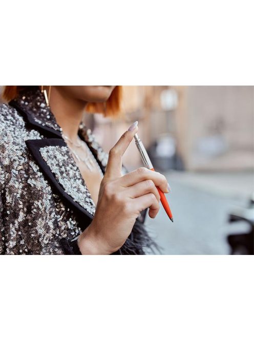 Golyóstoll szett, 0,7 mm, ezüst színű klip, piros és kék tolltest, PARKER "Jotter Glam Rock", kék (ICPJRGRPK)