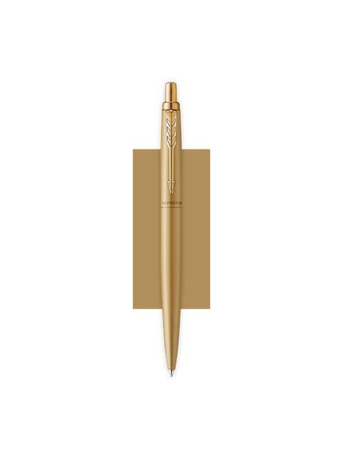 Golyóstoll, 0,7 mm, nyomógombos, arany színű klip, arany tolltest, PARKER, "Royal Jotter XL", kék (ICPJRXLA)
