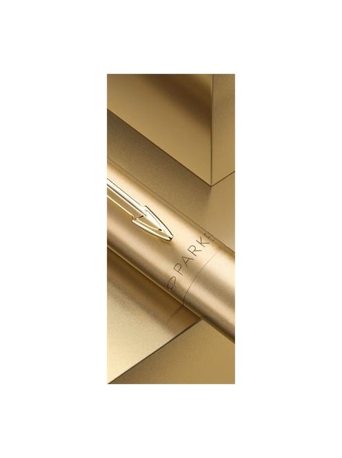 Golyóstoll, 0,7 mm, nyomógombos, arany színű klip, arany tolltest, PARKER, "Royal Jotter XL", kék (ICPJRXLA)