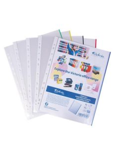   Genotherm, lefűzhető, színes szélű, A4, 50 mikron, víztiszta, VICTORIA OFFICE, vegyes színek (IDGLSZ)