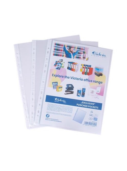 Genotherm, lefűzhető, A4, 145 mikron, víztiszta, VICTORIA OFFICE (IDGV145)