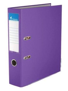   Iratrendező, 75 mm, A4, PP/karton, élvédő sínnel, VICTORIA OFFICE, "Basic", lila (IDI75L)
