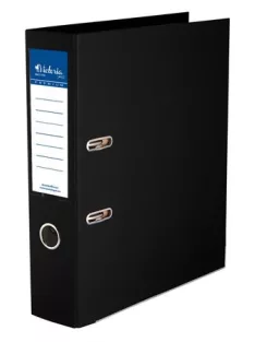   Iratrendező, 75 mm, A4, PP/PP, élvédő sínnel, VICTORIA OFFICE, "Premium", fekete (IDIP75FK)
