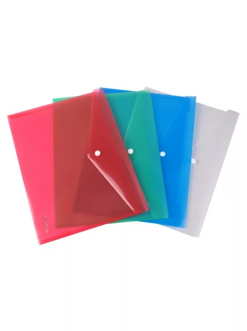 Irattartó tasak, A4, PP, patentos, VICTORIA OFFICE, kék (IDITA4K)