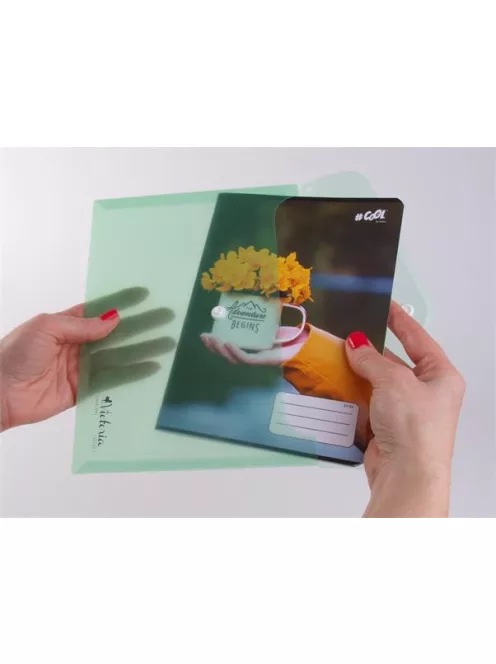 Irattartó tasak, A5, PP, patentos, VICTORIA OFFICE, zöld (IDITA5Z)