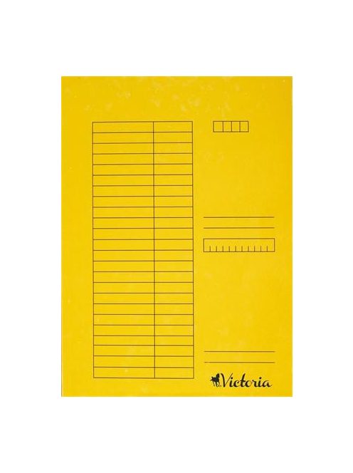 Pólyás dosszié, karton, A4, VICTORIA OFFICE, sárga (IDPI02)