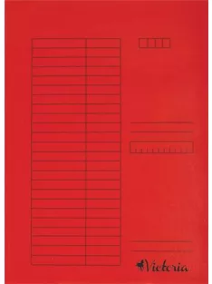   Pólyás dosszié, karton, A4, VICTORIA OFFICE, piros (IDPI05)
