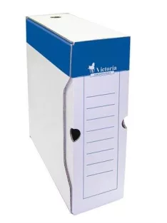   Archiválódoboz, A4, 100 mm, karton, VICTORIA OFFICE, kék-fehér (IDVAD10)