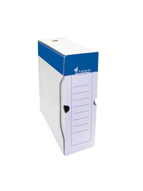 Archiválódoboz, A4, 100 mm, karton, VICTORIA OFFICE, kék-fehér (IDVAD10)