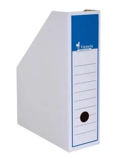   Iratpapucs, karton, 80 mm, VICTORIA OFFICE, kék-fehér (IDVAP)
