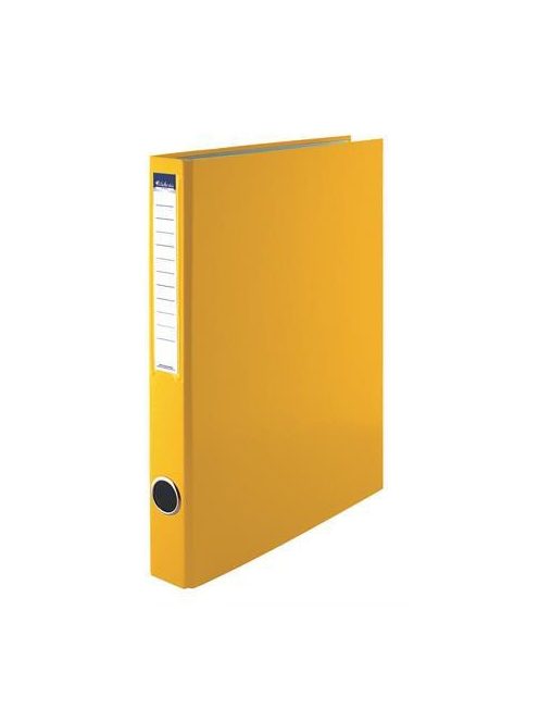 Gyűrűs könyv, 4 gyűrű, 35 mm, A4, PP/karton, VICTORIA OFFICE, sárga (IDVGY08)
