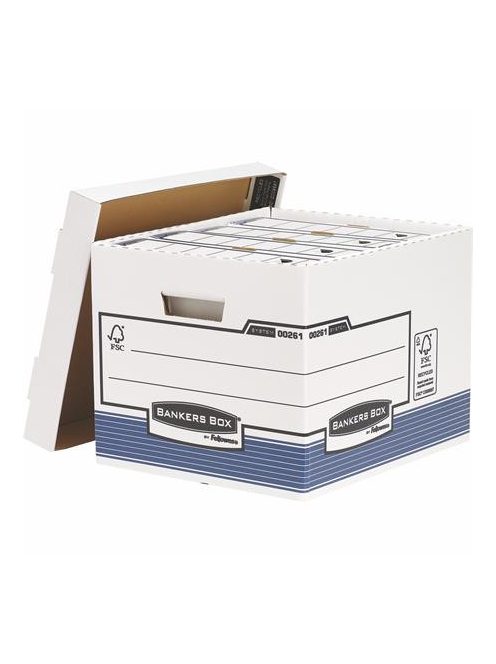 Archiválókonténer, karton, standard, "BANKERS BOX® SYSTEM by FELLOWES®", kék (IFW00261)
