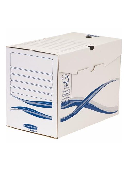 Archiválódoboz, A4, 200 mm, FELLOWES "Bankers Box Basic", kék-fehér (IFW4460403)