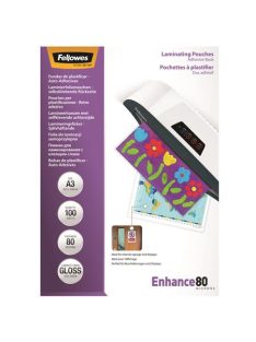   Meleglamináló fólia, 80 mikron, A3, fényes, öntapadó, 100 db, FELLOWES (IFW53023)