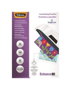   Meleglamináló fólia, 80 mikron, A4, fényes, 100 db,  FELLOWES (IFW53061)