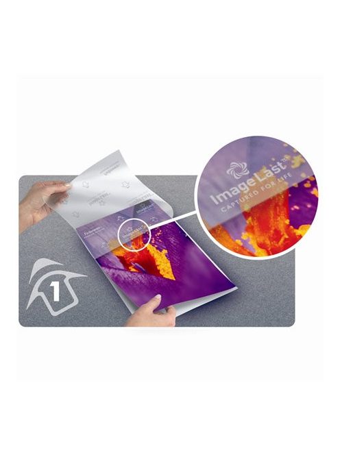 Meleglamináló fólia, 80 mikron, A4, fényes, 100 db,  FELLOWES (IFW53061)