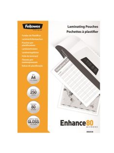   Meleglamináló fólia, 80 mikron, A4, fényes, 250 db, FELLOWES (IFW53129)