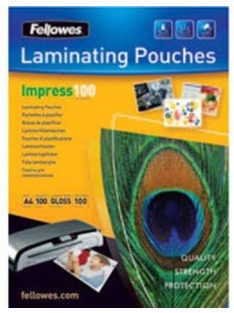   Meleglamináló fólia, 100 mikron, A4, fényes, 100 db,  FELLOWES (IFW53511)