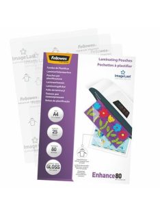   Meleglamináló fólia, 80 mikron, A4, fényes, 25 db, FELLOWES (IFW53962)