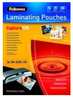   Meleglamináló fólia, 125 mikron, A4, fényes, 25 db, FELLOWES (IFW53963)
