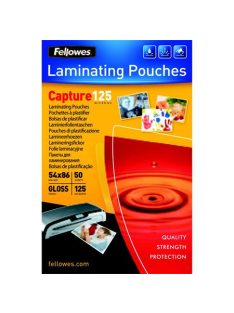   Meleglamináló fólia, 125 mikron, 54x86 mm, fényes, 50 db,  FELLOWES (IFW53966)