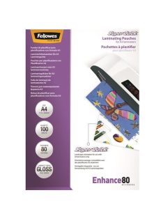  Meleglamináló fólia, 80 mikron, A4, SuperQuick, fényes, 100 db, FELLOWES (IFW54400)