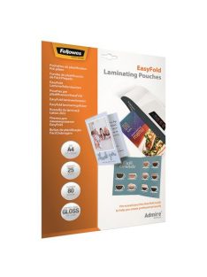   Meleglamináló fólia, 80 mikron, A4, fényes, 25 db, FELLOWES "Admire Easyfold" (IFW56019)