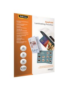   Meleglamináló fólia, 80 mikron, A3, fényes, előrehajtott, 25 db, FELLOWES "Admire Easyfold" (IFW56020)