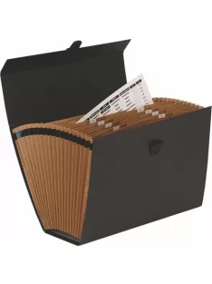   Harmonikatáska, karton, 19 rekeszes, FELLOWES "Bankers Box Handifile", fekete (IFW93521)