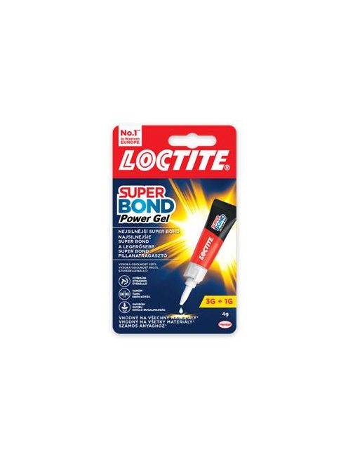 Pillanatragasztó gél, 4 g, HENKEL "Loctite Super Bond Power Gél" (IH2733070)
