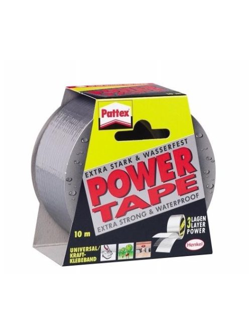 Ragasztószalag, 50 mm x 10 m, HENKEL "Pattex Power Tape", ezüst (IHPT10SB) (IHPT10SB)
