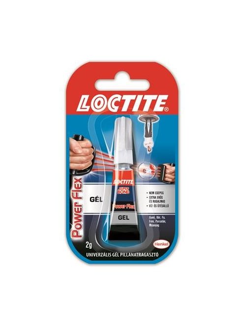 Pillanatragasztó gél, 2 g, HENKEL "Loctite Super Bond Power Flex Gél" (IHSBHG)