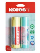 Ragasztóstift, pasztell színű tokban, 2x40 g, KORES, vegyes színek (IK12829)