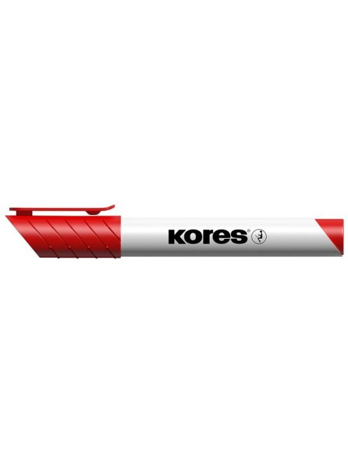 Tábla- és flipchart marker, 1-3 mm, kúpos, KORES "K-Marker", piros (IK20837)