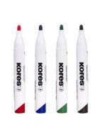 Tábla- és flipchart marker készlet, 1-3 mm, kúpos, KORES "K-Marker", 4 különböző szín (IK20843)
