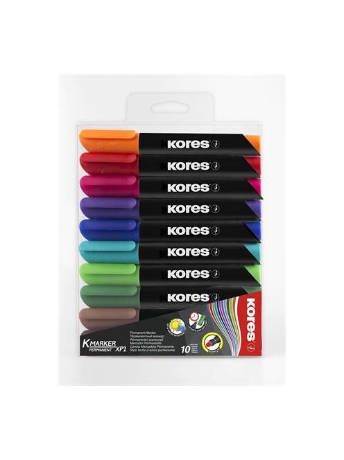 Alkoholos marker, 3-5 mm, kúpos, KORES "K-Marker", 10 különböző szín (IK20900)