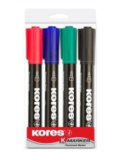   Alkoholos marker, 3-5 mm, kúpos, KORES "K-Marker", 4 különböző szín (IK20943)