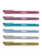 Ecsetirón készlet, KORES "Metallic Style", 6 metál szín (IK21461)