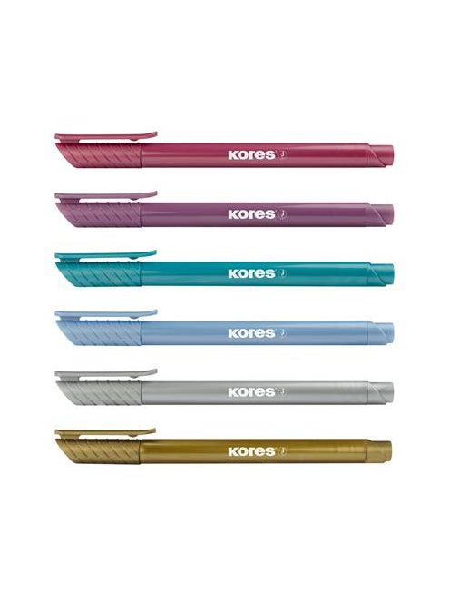 Ecsetirón készlet, KORES "Metallic Style", 6 metál szín (IK21461)