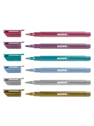 Ecsetirón készlet, KORES "Metallic Style", 6 metál szín (IK21461)