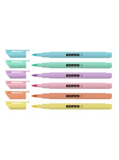   Ecsetirón készlet, KORES "Pastel Style", 6 pasztell szín (IK21462)
