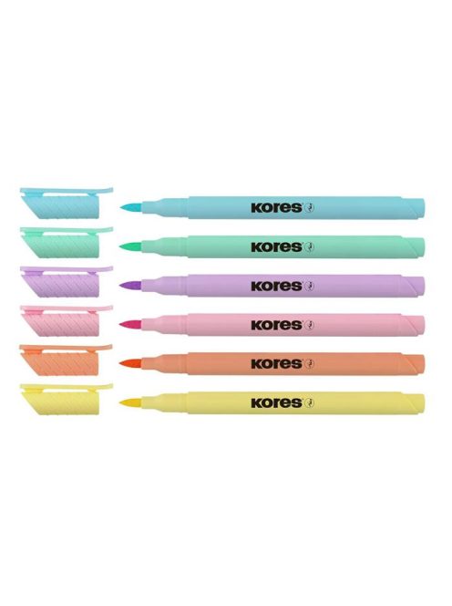 Ecsetirón készlet, KORES "Pastel Style", 6 pasztell szín (IK21462)