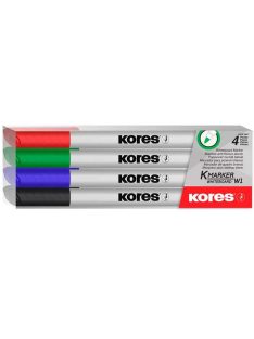  Tábla- és flipchart marker készlet, 1-3 mm kúpos, KORES "K-Marker", 4 különböző szín (IK22840)