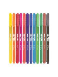   Tűfilc készlet, 0,4 mm, KORES "K-Liner", 12 különböző szín (IK28112)