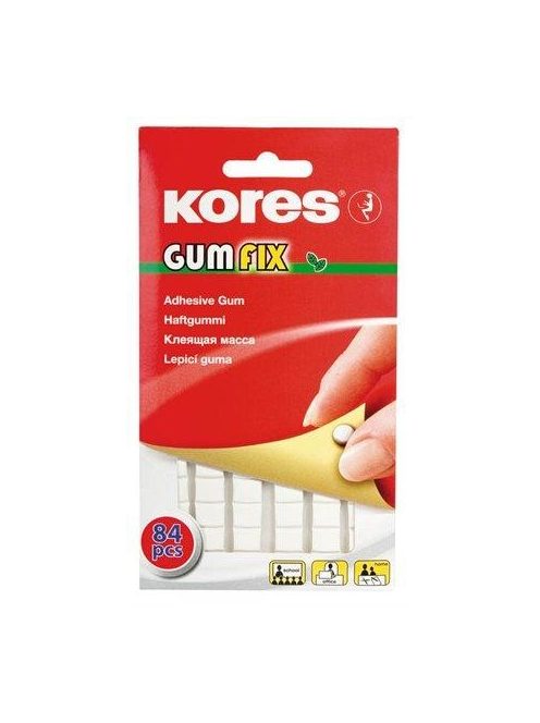Gyurmaragasztó, 84 kocka/csomag, KORES "Gumfix" (IK31600)