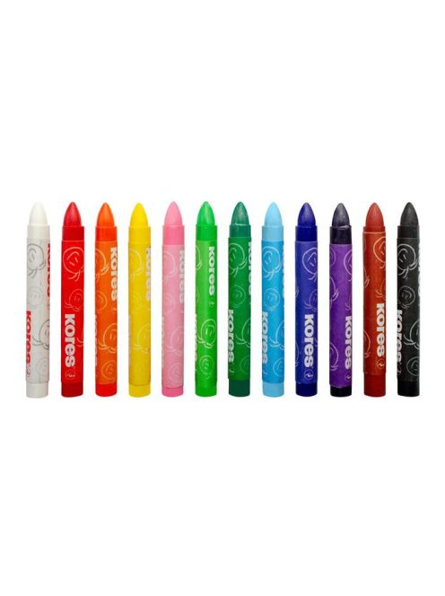 Zsírkréta, háromszögletű "KORES", 12 darabos (IK33101)