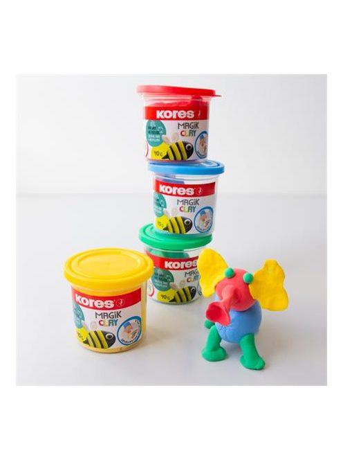 Gyurma,160 g, levegőre száradó, 4 szín, KORES "Magic Clay" (IK34241)