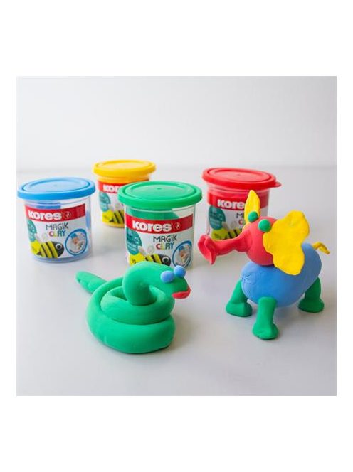 Gyurma,160 g, levegőre száradó, 4 szín, KORES "Magic Clay" (IK34241)
