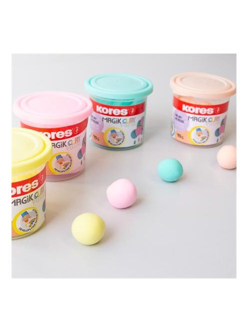 Gyurma,160 g, levegőre száradó, 4 pasztell szín, KORES "Magic Clay" (IK34242)