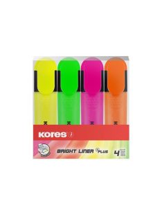   Szövegkiemelő készlet, 0,5-5 mm, KORES, 4 különböző szín (IK36140)